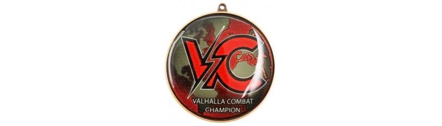 70MM CHUNKY FULL VINYL DOMED CUSTOM PRINTED MEDAL (6MM THICK) - GOLD, SILVER OR BRONZE